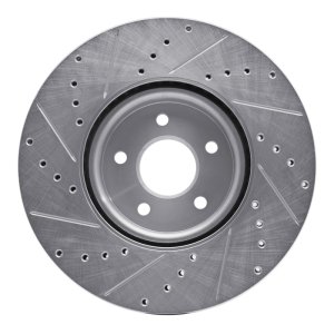 Ford Escape Brake Rotor (1) - Front Right - R1 Concepts - Drilled & Slotted - Silver - `04-`19
